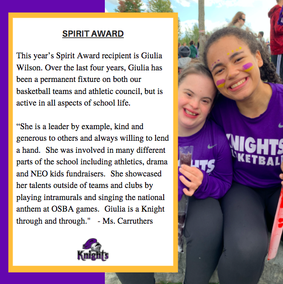 Athletic Awards: The Spirit Award!