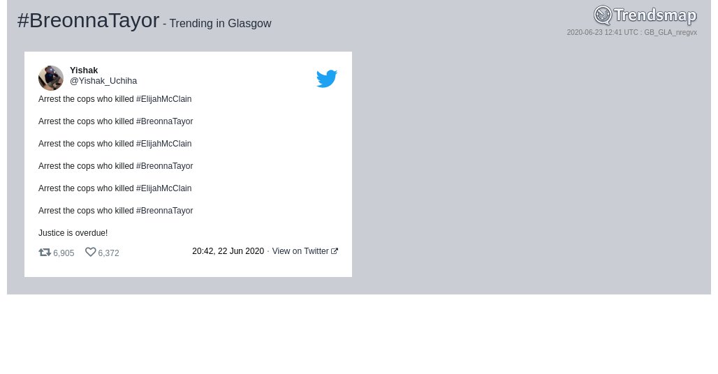 #breonnatayor is now trending in #Glasgow

trendsmap.com/r/GB_GLA_nregvx