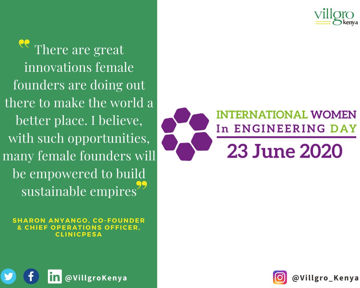 Female Founders are making great innovations. Given the chance, they would be able to build sustainable solutions that encourage development
#WomenInEngineeringDay  #HealthInnovations
villgrokenya.or.ke/sharon-anyango…