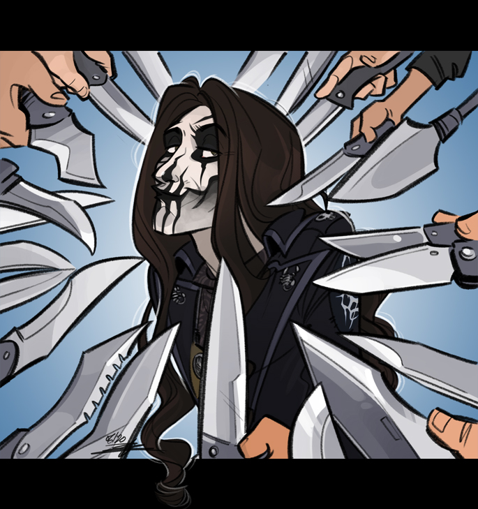 quartervirus's tweet photo. It turns out Seregor shimmies when you compliment his corpse paint:
https://t.co/Cot6JbR4QO
Drew the paint-less image riffing off the Shimmy.gif, but it wound up with Knife Cat energy instead.
So we get both
#CarachAngren #Seregor #SeregorsDeathMasks #DennisDroomers #sakart https://t.co/QvVQY3cfuY