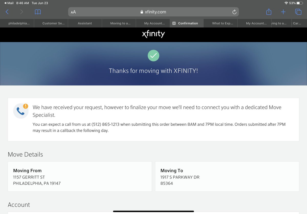 TheKuppycake's tweet photo. @comcastcares ... I’ve been trying to get my move finalized for over a month. This ” dedicated move specialist” has YET to call me back and this needs to get taken care of. Also I call during work hours and the phone says it’s closed and to call back during normal work hours. 🤷‍♀️ https://t.co/nklyyPiaxH