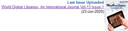JournalsIndian's tweet photo. Latest Published Issue(23-Jun-2020): World Digital Libraries- An International Journal Vol-13 Issue-1 Year 2020. For more:  https://t.co/kA8PMOJUH3 https://t.co/aFdebQKDxc