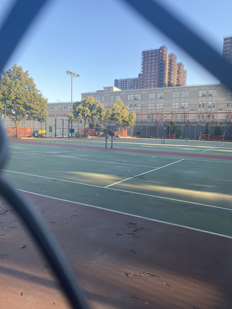 QuotaC's tweet photo. @NYCParks what’s up with the Frederick Johnson Tennis Courts st 148th Street? The permit courts are back up, but not these?  What kind of classist message are you sending, here?  We would like to play too. https://t.co/8OffSxuwjv