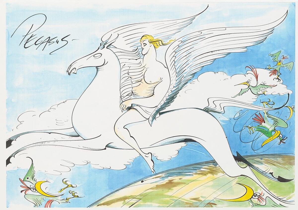 Gerald Scarfe - Concept Art for Disney's Hercules (1997). 