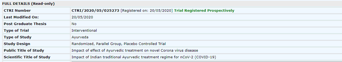 Related to this, the only information available in the public domain is this CTRI registration  http://ctri.nic.in/Clinicaltrials/showallp.php?mid1=43900&EncHid=&userName=patanjali