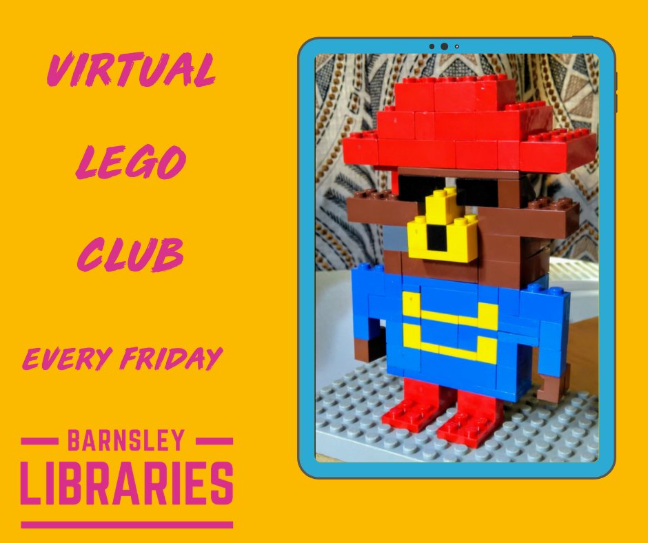 BarnsleyLibs's tweet photo. What Lego creations did you build over the weekend?
Here's a fantastic Paddington Bear from Andy!
You can join us here for Lego Club every Friday!😁
#BarnsleySpirit #BeatTheBoredom #LibrariesFromHome #LibraryLockdown #Lego #LegoLockdown https://t.co/NsMZGO7wJU