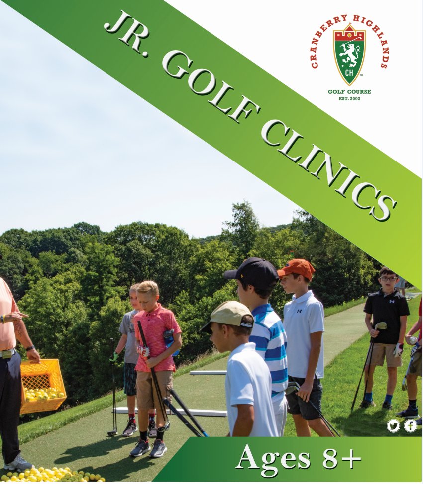 CranHighlands's tweet photo. Jr. Golf Clinics are BACK! These fabulous clinics for ages 8+ are designed to introduce the beginner to the fundamentals of golf &amp; develop skills to become a more competitive golfer! First session is JUNE 24! Register here https://t.co/0mr8iqsKTd⛳ https://t.co/LLDMWflTDx