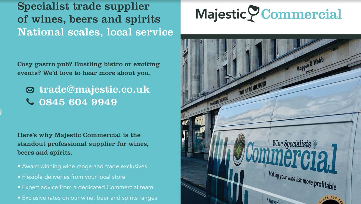 MajesticCommcl's tweet photo. With hospitality now given the greenlight in England, you may be beginning to think about restocking those back bars, cellars and wine lists.

If you're looking for a supplier with bags of experience, award winning wines &amp; nationwide support, we're here. 

https://t.co/W0K6DCwqBp https://t.co/xqfbLzzv5c