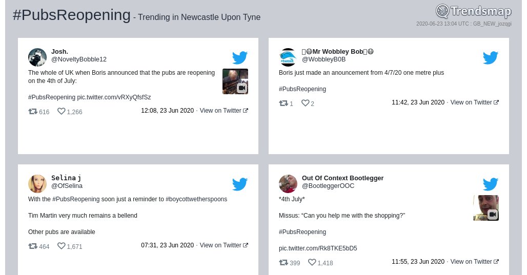 #pubsreopening is now trending in #NewcastleUponTyne

trendsmap.com/r/GB_NEW_jozqgi