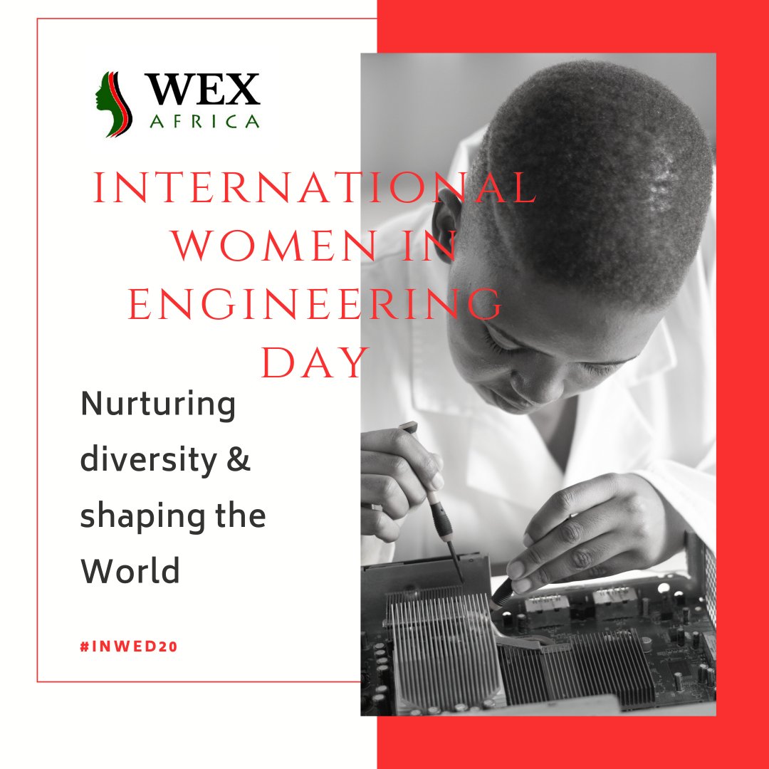 WEXAFRICAORG's tweet photo. We celebrate the Women Engineers around the world. You are not only changing perceptions but bridging the gender the gap in male dominated sectors; encouraging young girls to dream. #INWED20 https://t.co/mj0xbiFYRH