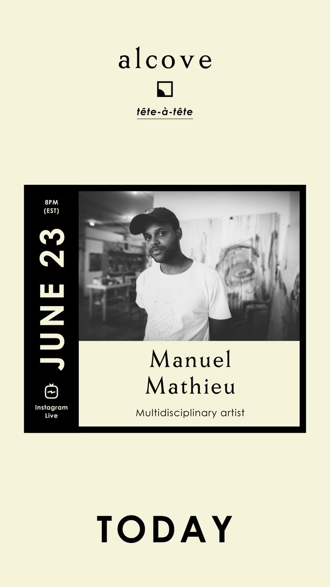 alcovemoments's tweet photo. See you tonight, with artist #ManuelMathieu.

#InstagramLive https://t.co/4OtMibrDmr