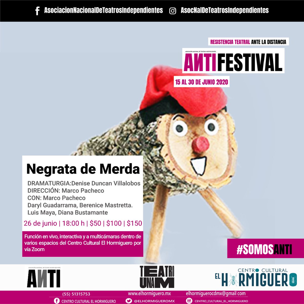 Compra tus boletos para Negrata de Merda aquí: blt.mx/b3g a través de @boletopolis 
#somosanti