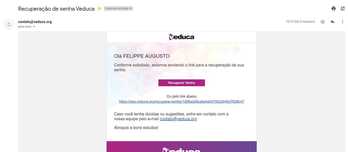 VeducaBrasil's tweet photo. @caique_ct Eu mesmo testei aqui o redefinir senha, login, nova senha e tudo mais em 2  navegadores diferentes em veio tudo normal. Claro, poderia ser alguns segundos mais rápido, mas veio tudo normal. https://t.co/FqStnt8Mmg
