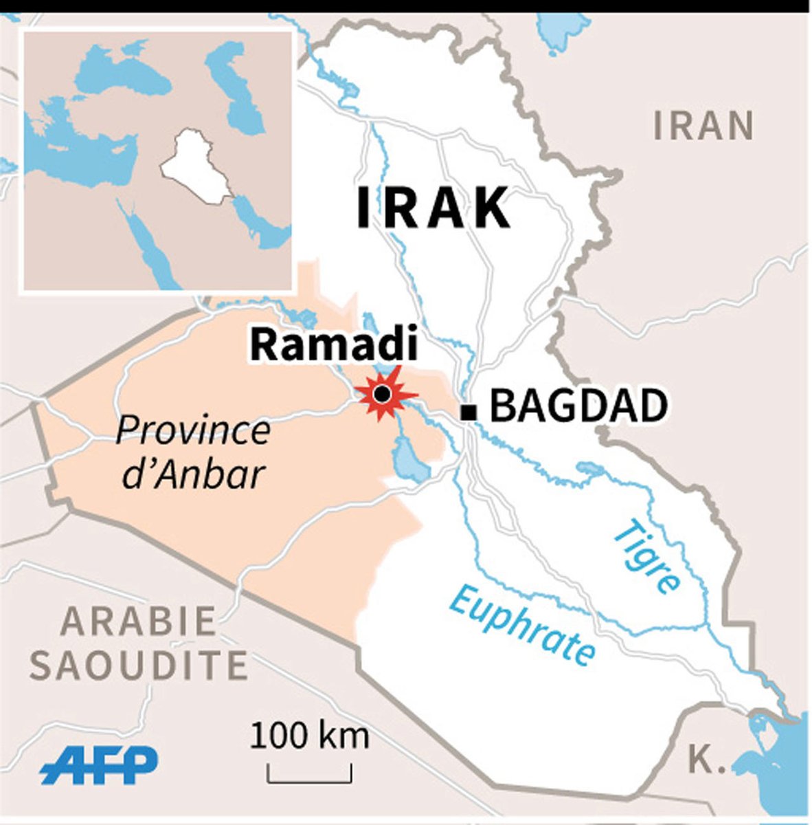 17 mai 2015. Après la guerre éclair couronnée de succès, l’État islamique fait tomber Ramadi, après plus d’un an d’affrontements. La fameuse stratégie du pardon, évoqué plus haut, fait céder la résistance ennemie.