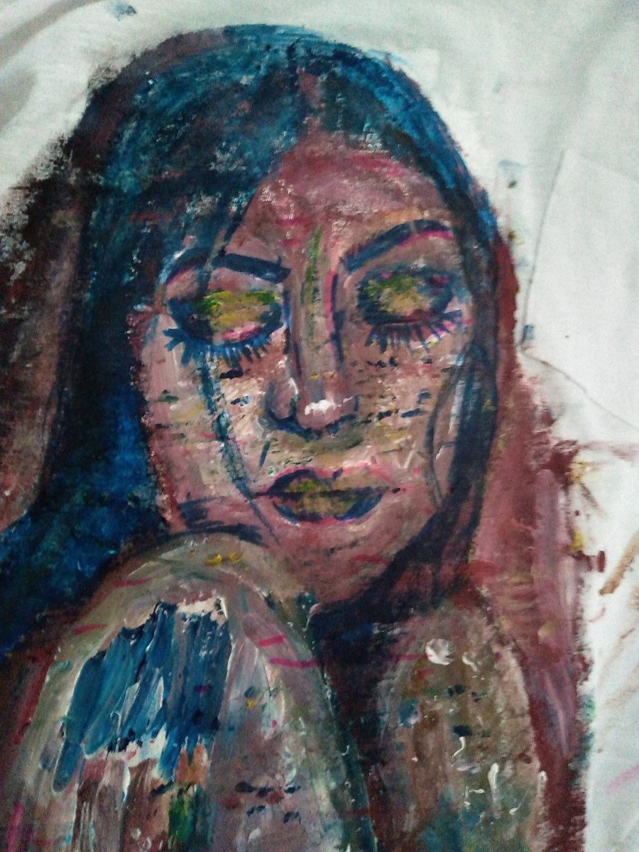 chsartists's tweet photo. Josie Y8 has painted a portrait onto a T-Shirt as part of her up cycling project. A beautiful painting well done!! @chsartists https://t.co/gBbPoQSi3R
