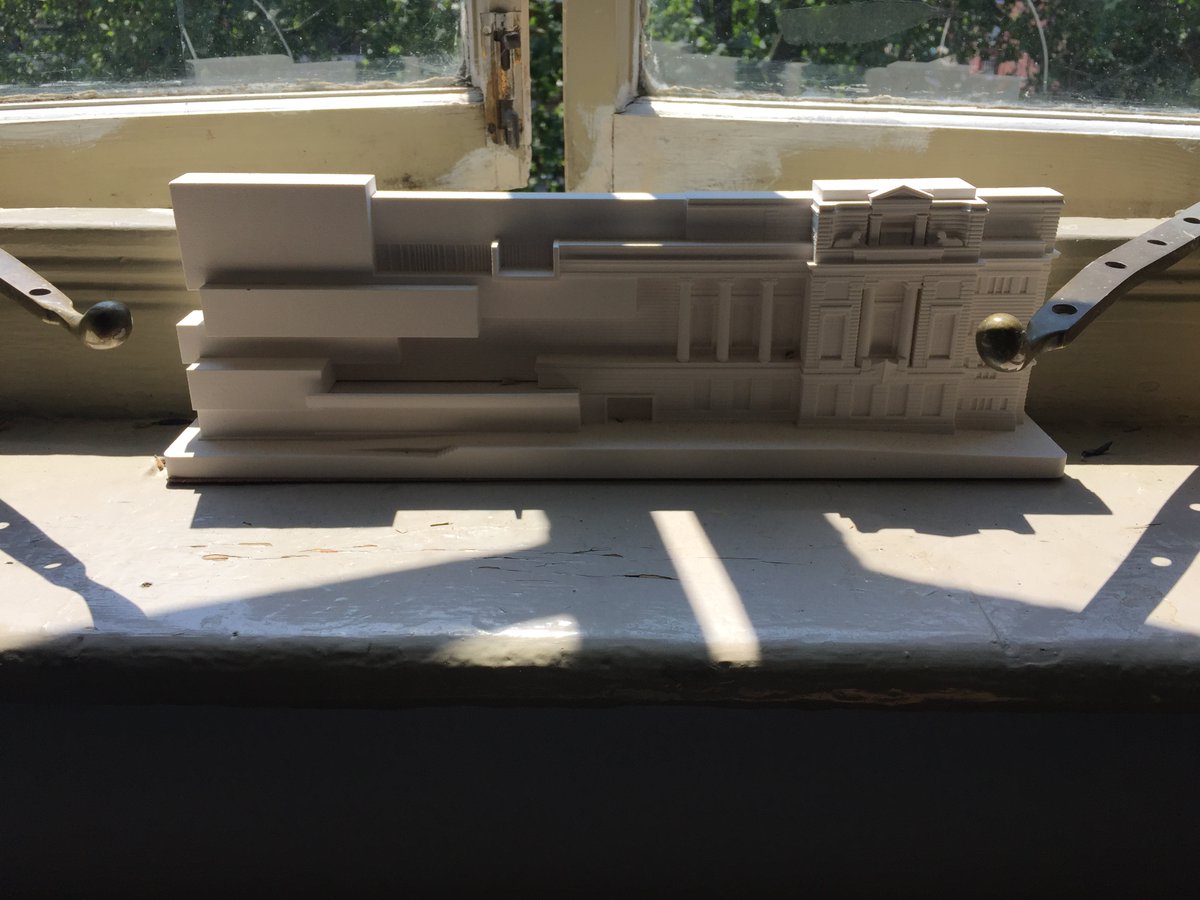 5. Francis Pym's thrilling brutalist extension (1964-72) to the classical Ulster Museum (1924-9). Mark Girouard described it as 'like one of those incomplete Michelangelo statues in which a highly finished torso emerges out of a block of rough hewn marble.’ I have a model of it.