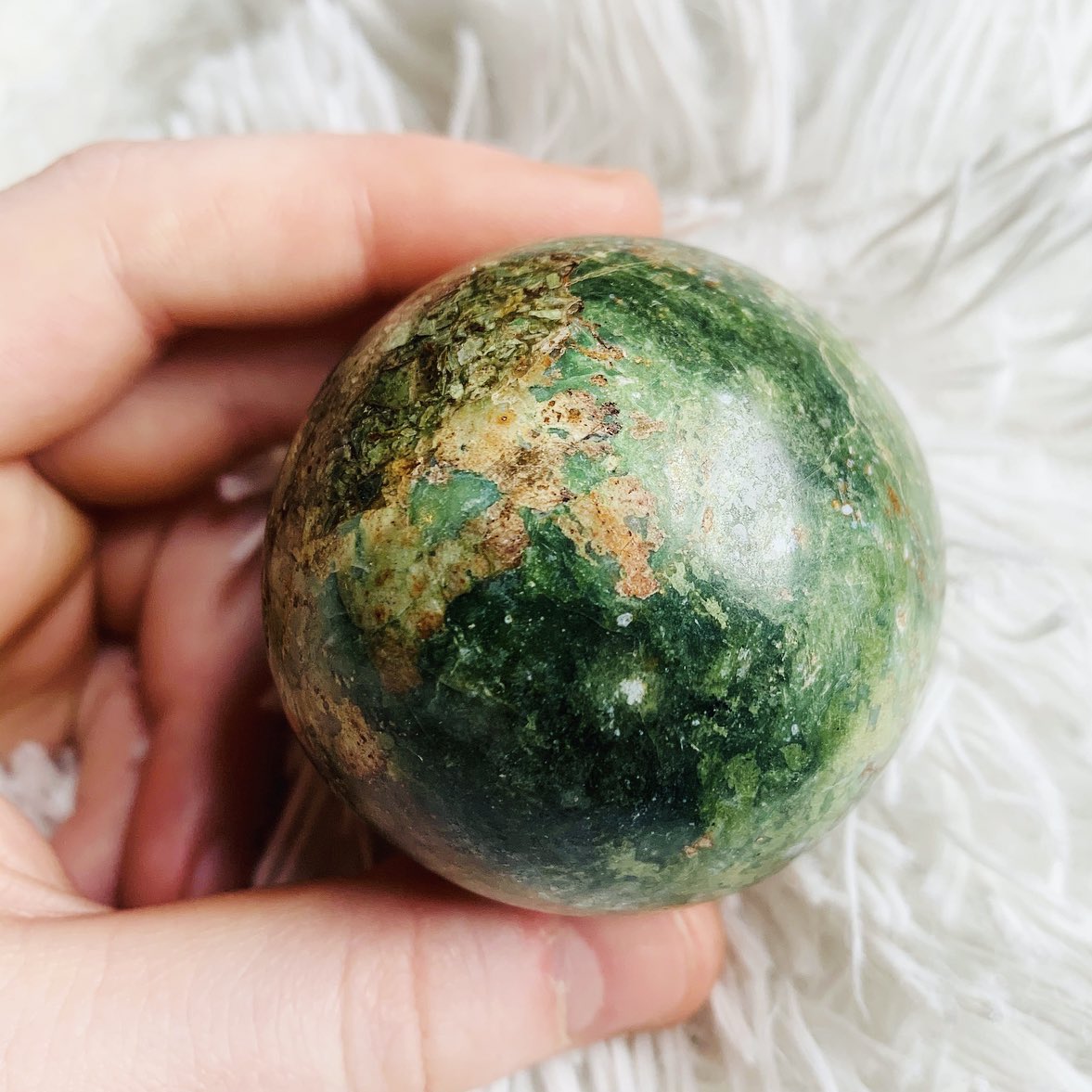  the fun-guy bundle Green opal sphere + earrings // $40