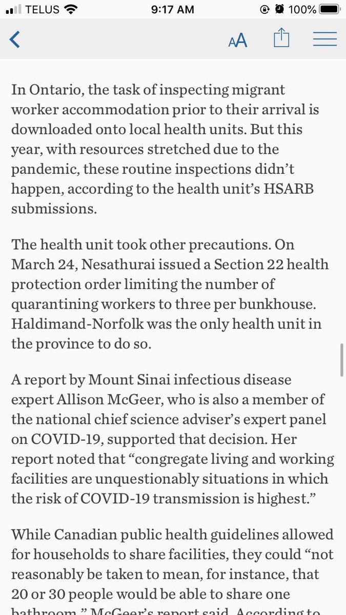 But across Haldimand-Norfolk, efforts to keep migrant workers safe were at times fraught. Employers appealed the health unit’s order limiting quarantine migrant workers to 3 per bunkhouse. I reviewed the extensive submissions made: