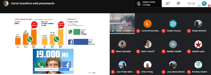 CordobaCluster's tweet photo. [AHORA] "Gestión financiera para #Pymes y #Startups" con @DanielScandizzo #ClusterIncuba 

✳️Diferentes Modelos de #empresas  
✳️Zona de #Confort pasajera 
✳️#SpinOff
✳️#PreMoney/ #PostMoney
✳️#Acciones/ #Inversores

 #SiempreConectados #YoMeQuedoEnCasa https://t.co/tPStboPEc7