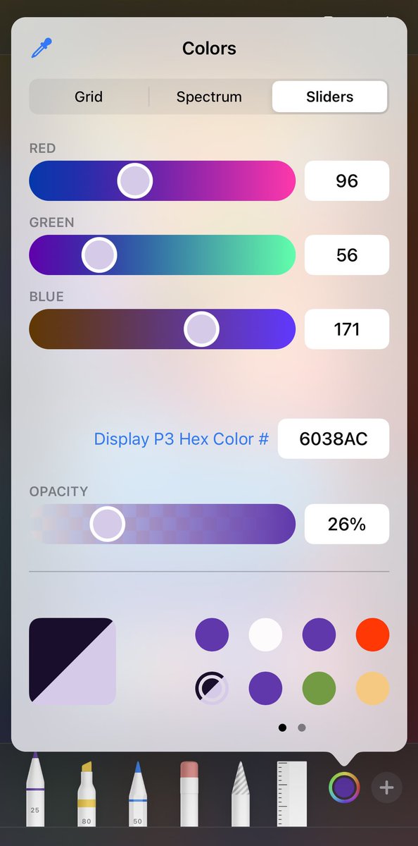 iOS 14’s Markup tool now has a pretty legit color picker which has an eyedropper and the ability to create a palette which seems to persist through multiple sessions.