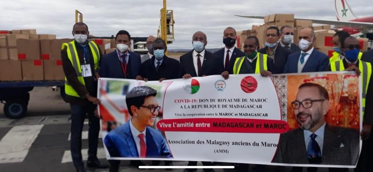 aslem_org's tweet photo. #Antananarivo #InitiativeCOVID19 #Maroc #ASLEM #SALEM2020 #AMCI
Arrivée à Antananarivo de l'aide médicale du Maroc pour la République Malgache.
L'Afrique doit faire confiance à l'Afrique.
Vive la coopération Sud Sud.
Vive #MoroccoAlumniAssociations https://t.co/avigz05Dsi