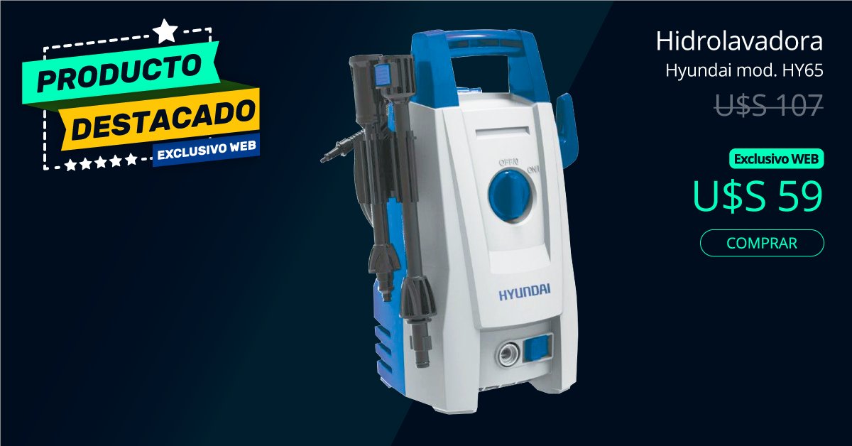 Especiales de la semana
⭐ Hidrolavadora Hyundai ⭐
bit.ly/2Nnekls