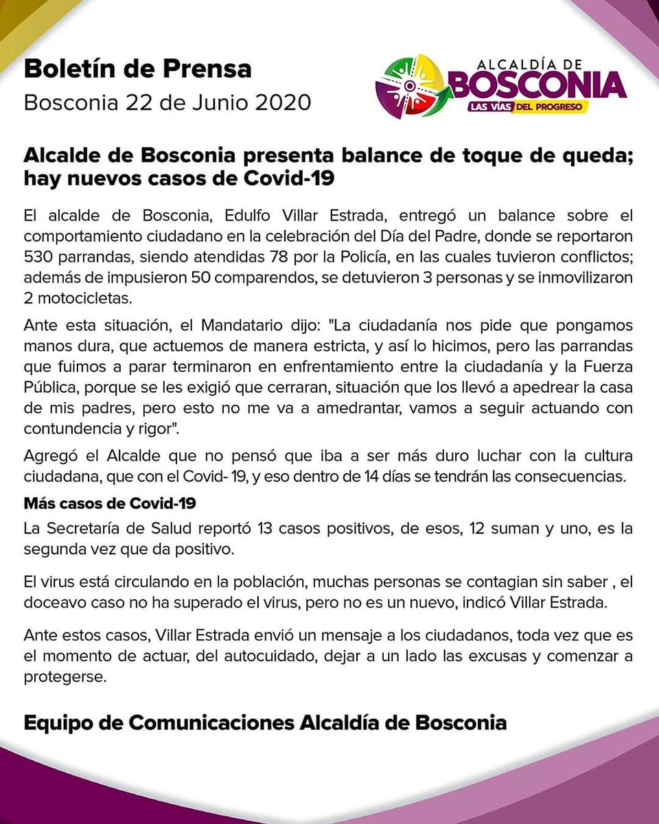 ABosconia's tweet photo. Alcalde de Bosconia presenta balance de toque de queda; hay nuevos casos de Covid-19.  #LasVíasdelProgreso
QuédateEnCasa   #noticia https://t.co/z3GQfmHxuu