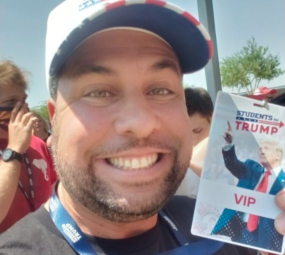 Students for Trump, a property of Charlie Kirk's Turning Point Action, gave QAnon conspiracy theorist Brenden Dilley VIP credentials to a Trump speech at its convention in Arizona today.