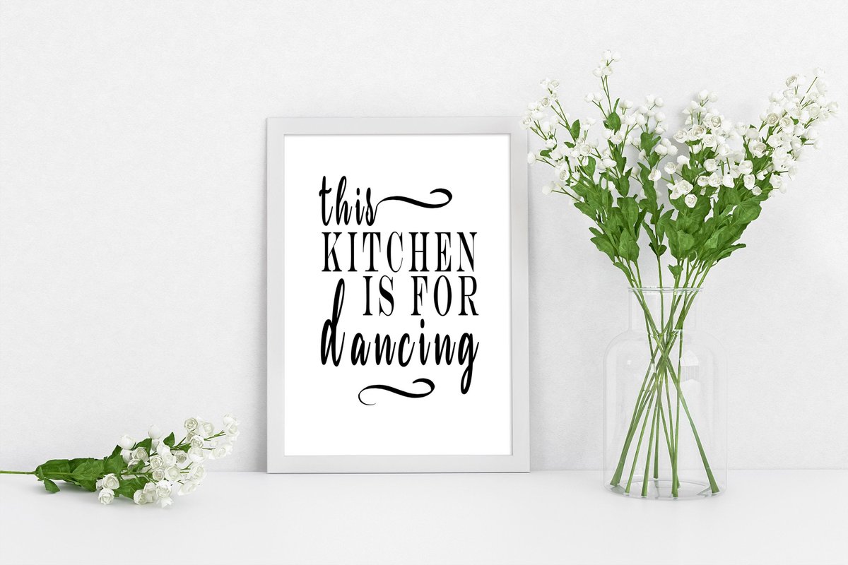 Excited to share the latest addition to my #etsy shop: This Kitchen is for dancing wall quote | Home Decor | A4 & A3 Prints etsy.me/37WTToB #white #black #unframed #kitchendining #artdeco #kitchenartwork #kitchenquote #giftforher #giftforhim