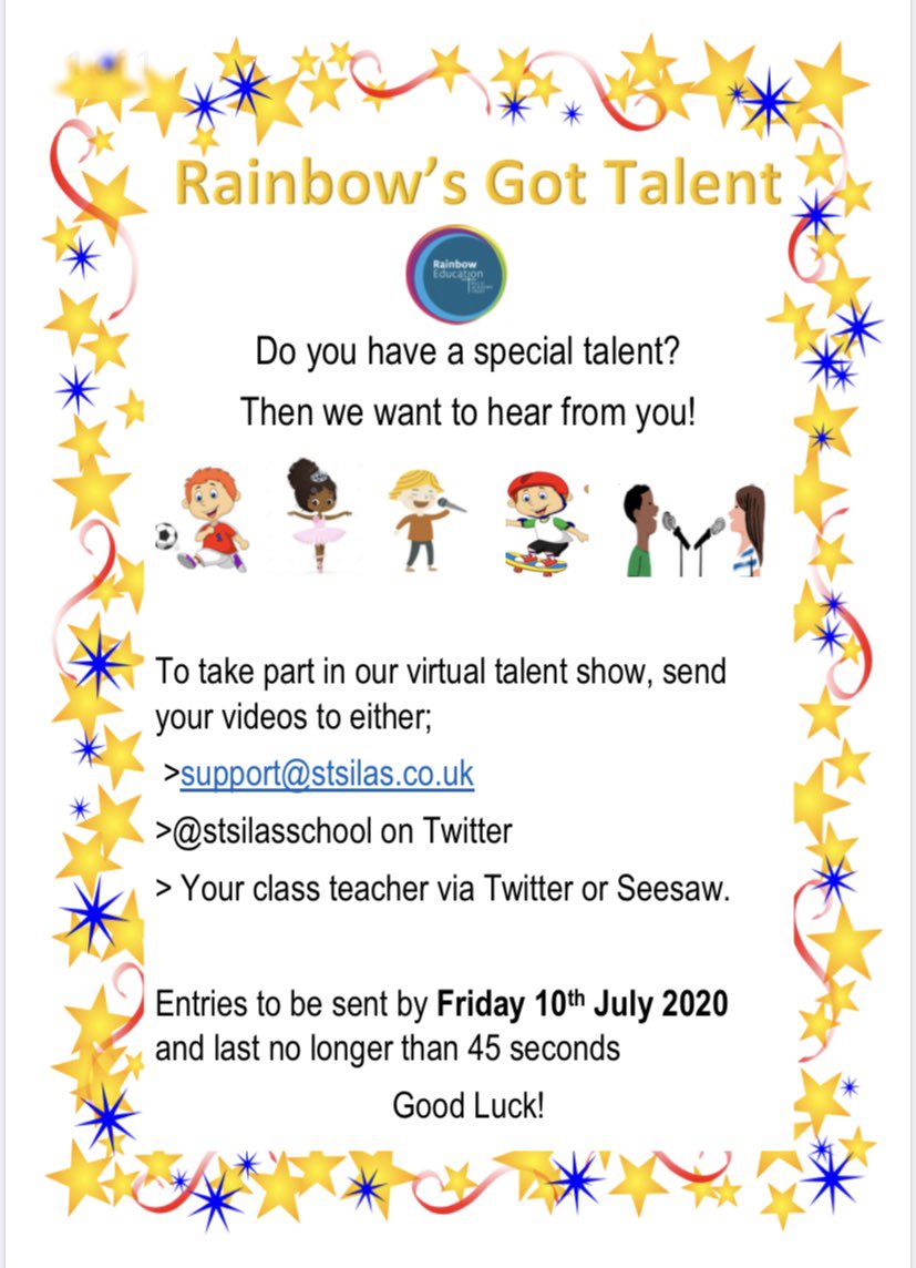 stsilasschool's tweet photo. We’re having a virtual talent show! We’d love to see your entries! https://t.co/jMVJCIoTlL