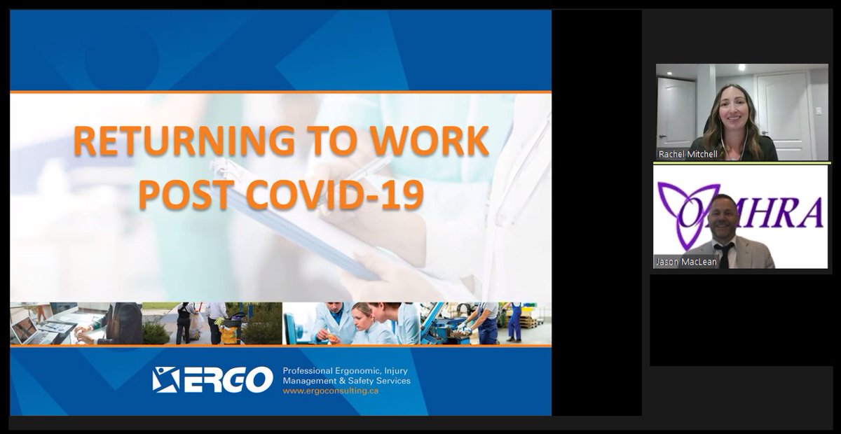 Thank you to Rachel Mitchell of <a href="/ERGOIncInfo/">ERGO Inc.</a> for the your presentation on the ergonomic considerations of Returning to work after COVID-19. Very informative!