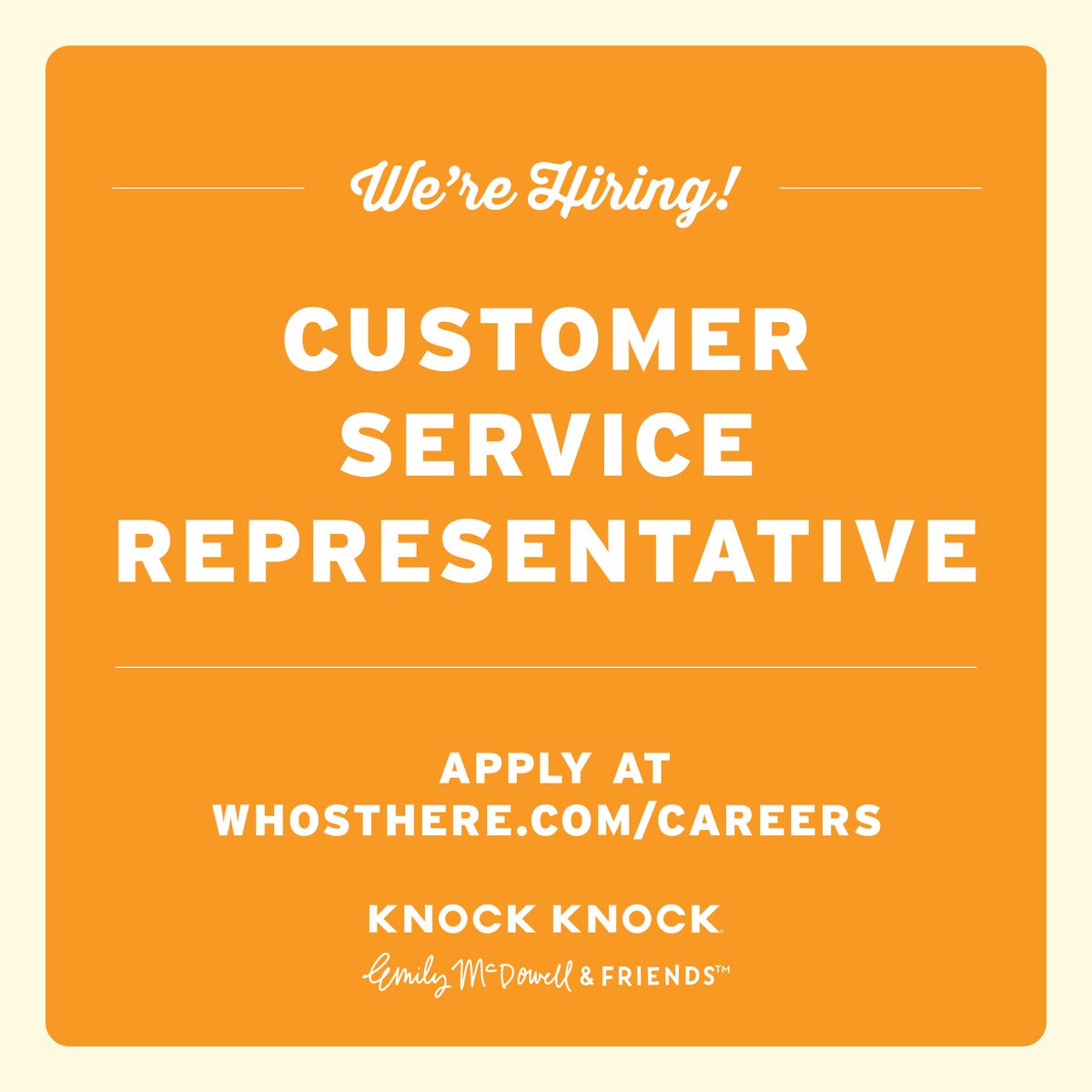 We’re hiring! Do you have experience in customer service? Check out the listing at whosthere.com/careers .