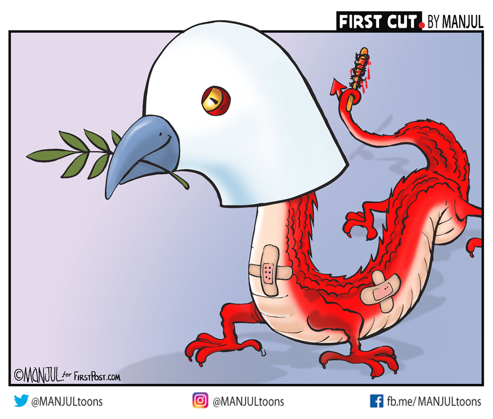 MANJULtoons's tweet photo. #ChinaIndiaFaceoff #ChineseArmyinLadakh #china
My #cartoon for @firstpost 
More: https://t.co/d7EQajd4JI https://t.co/k1R4MTroiK
