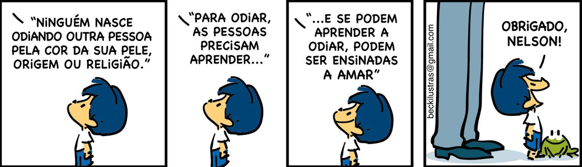 QuebrandoOTabu's tweet photo. Bom dia, com a frase de Nelson Mandela, arte Alexandre Beck ❤️ https://t.co/54KaIdaErN