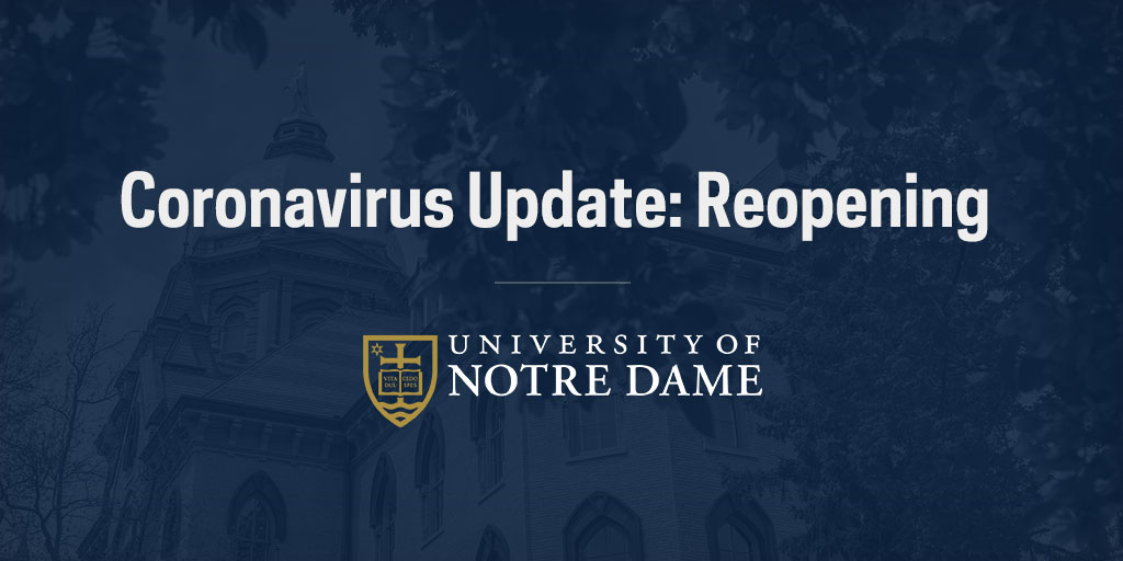 ICYMI: Yesterday, Vice President for Student Affairs Erin Hoffmann Harding wrote to students with detailed information on the return to campus this fall: go.nd.edu/4b956c