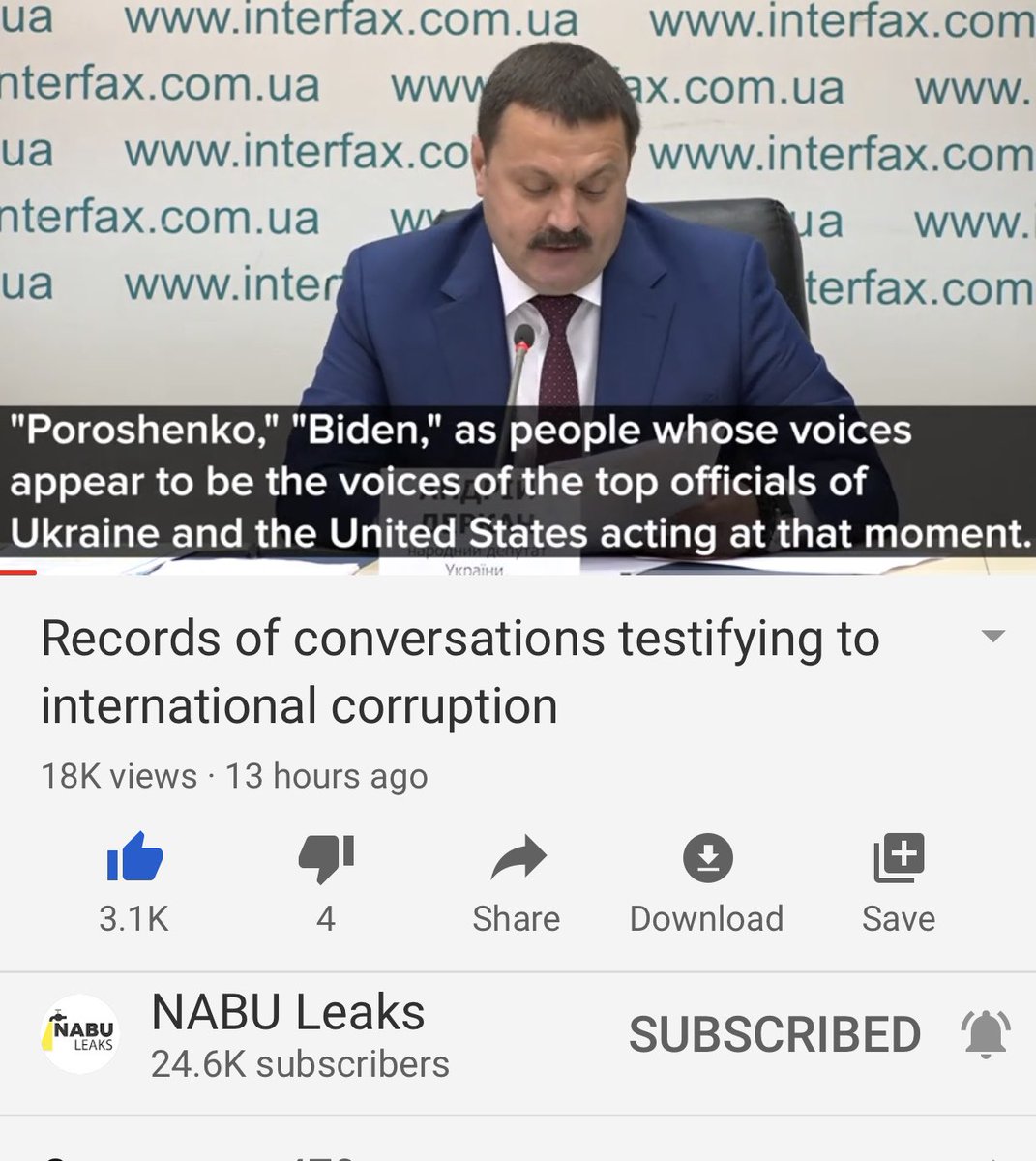 Here he’s outlining that it’s  #Poroshenko the former pres of Ukraine and  #Biden who’s voices you hear (also released separately) discussing the “alleged” bribery
