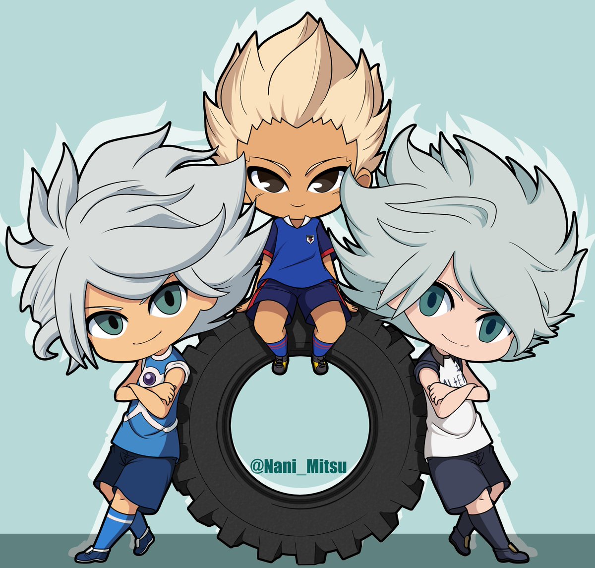 Nani_Mitsu's tweet photo. 🤧💙 A little drawing to represent my friends and me!
#イナイレ
#イナズマイレブン
#イナズマイレブンアレスの天秤
#イナズマイレブンオリオンの刻印
#InazumaEleven #InaAres
#InazumaElevenAres
#InaOrion #InazumaElevenOrion
#Chibi #Fanart #Anime https://t.co/QPaFUPwO9j