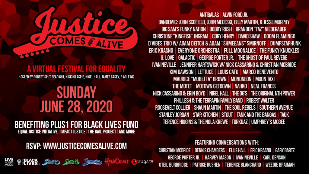 Nahko And Medicine For The People (@nahko_and_mftp) on Twitter photo This Sunday, 6/28, our @nahkobear will be playing <a href="/JComesAlive/">justicecomesalive</a>, a one-day virtual music festival to help bring change in response to racial inequality. You can donate here to receive streaming links on the day of the event: justicecomesalive.com. Hope to see you there! This Sunday, 6/28, our @nahkobear will be playing <a href="/JComesAlive/">justicecomesalive</a>, a one-day virtual music festival to help bring change in response to racial inequality. You can donate here to receive streaming links on the day of the event: justicecomesalive.com. Hope to see you there!