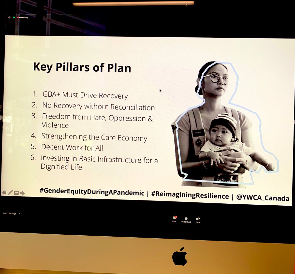 Fantastic and informative #powerlunch  by <a href="/YWCAEdmonton/">YWCA Edmonton</a> @maya_roy1 discussing a feminist approach to Canada’s COVID-19 response. #genderequityduringapandemic #reimaginingresilience