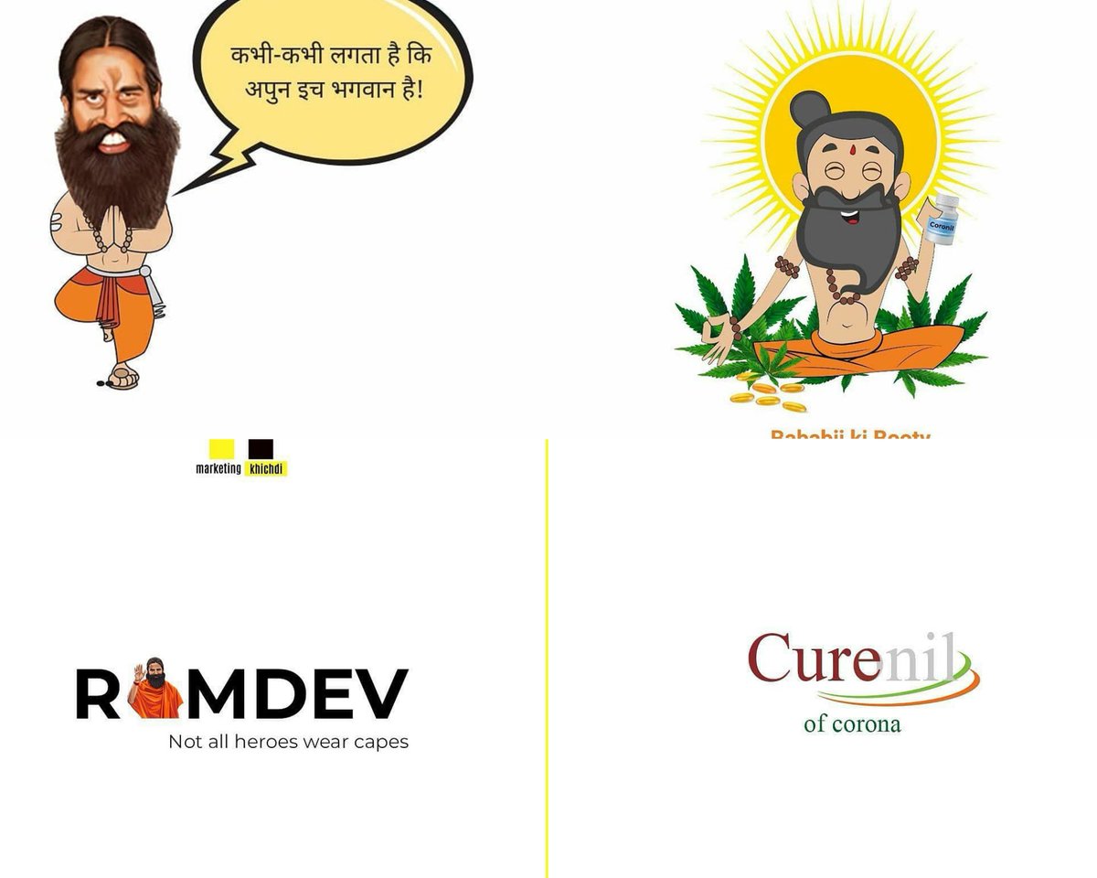 FindagencyO's tweet photo. Curators reacted to Baba Ramdev's claim to find medicine #coronil against corona virus.
Hope Coronil helps bring down the corona cases to Nil
#BabaRamdev #coronil #coronavirus
#curator #content #graphicdesigner
#socialmedia #marketingdigital #findtopical #findagency #marketplace https://t.co/x1EBnA3X7L