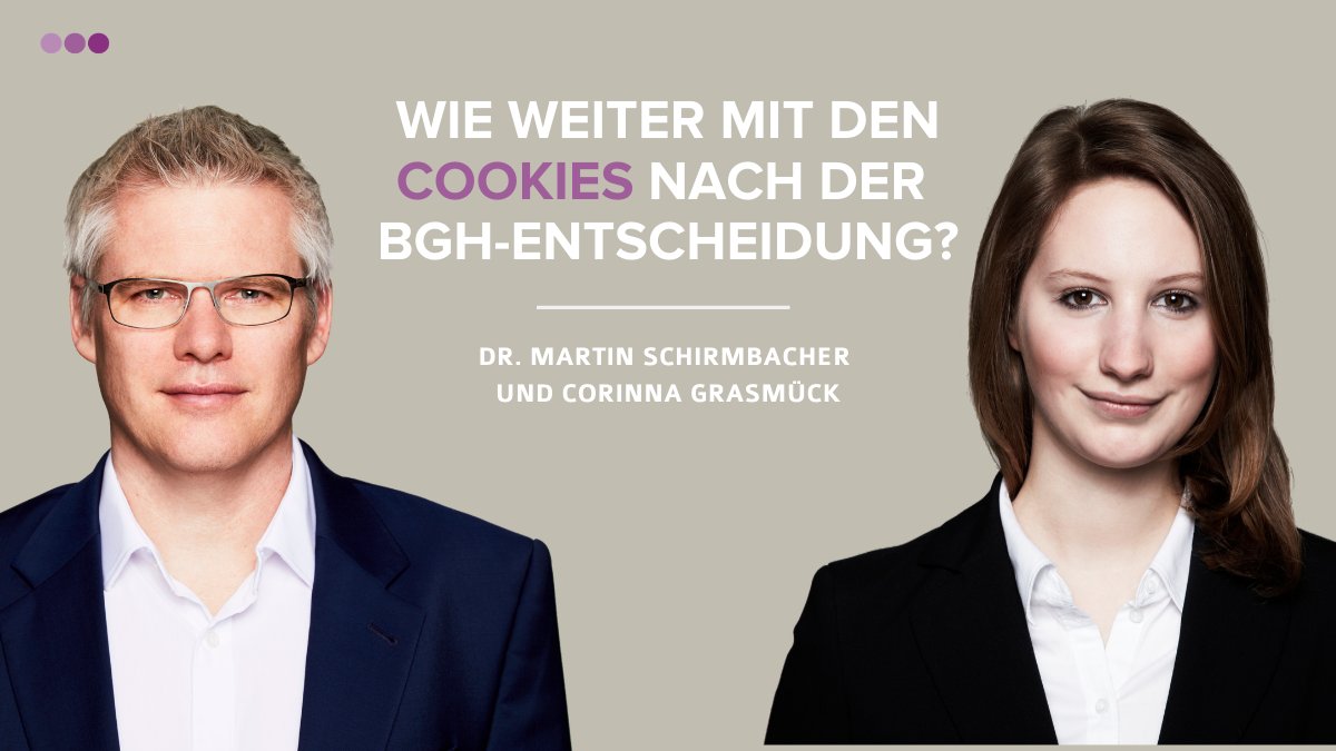 mschirmbacher's tweet image. Unser Webinar zum Einsatz von #Cookies und #Trackingtools nach der BGH-Entscheidung gibt es inzwischen auch auf unserem Youtube-Kanal: youtube.com/watch?v=WbhagL… zum zeitsouveränden Nachhören