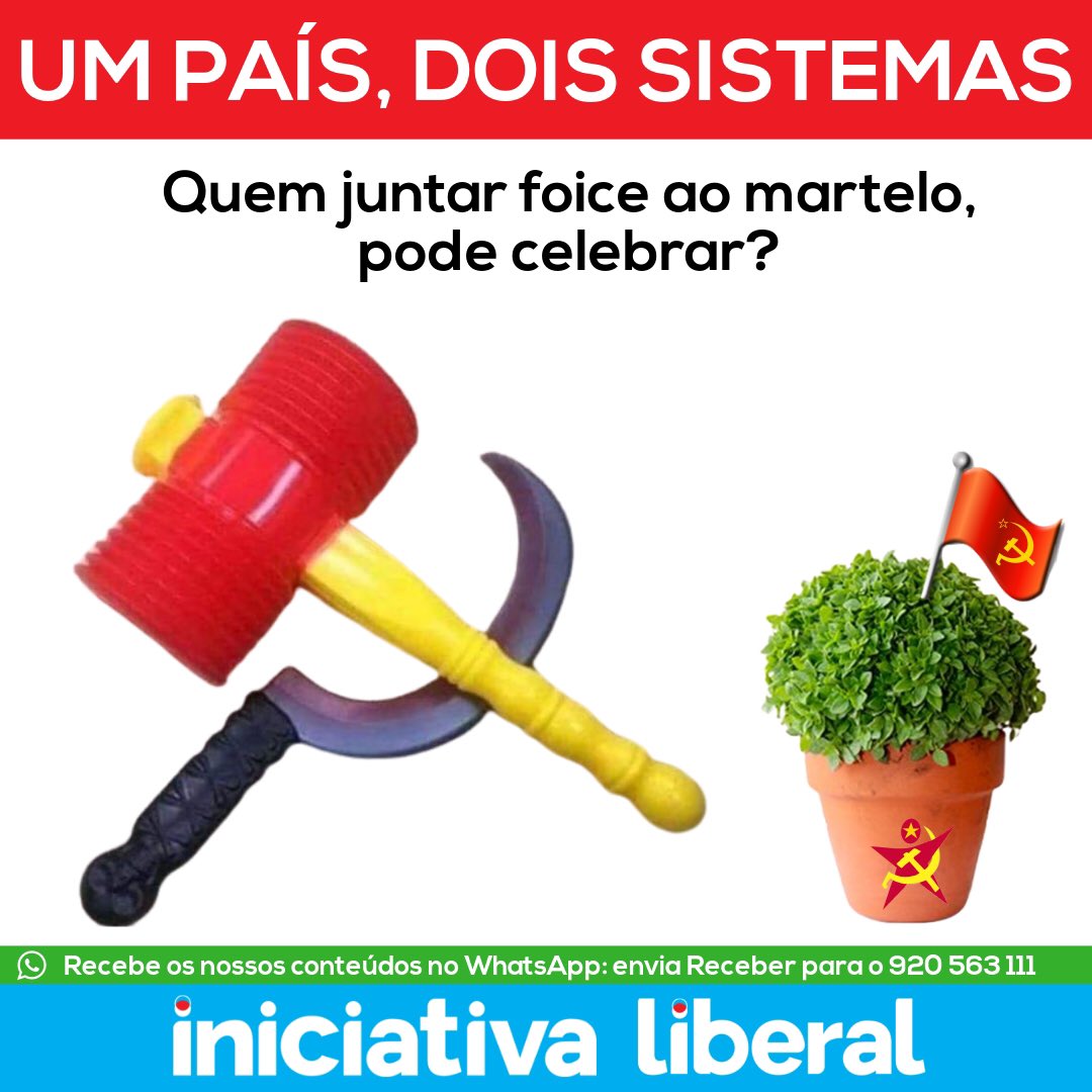 LiberalPT's tweet image. Ó meu rico São João
Não nos deixam martelar. 
Se juntar foice ao martelo 
Já podemos celebrar?

Ó meu rico São João 
Diz o presidente Marcelo
Que para levar manjerico
Tem que ter foice e martelo

(1/2)