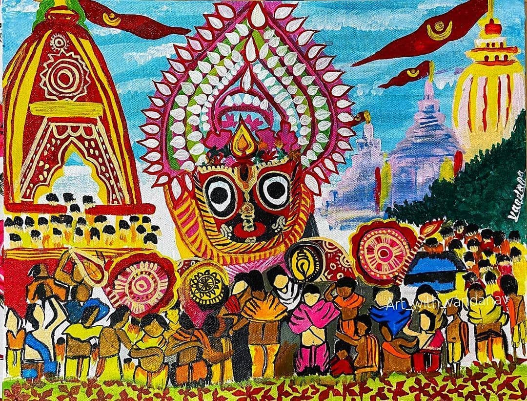 Banner design of ratha yatra lord jagannath Vector Image
