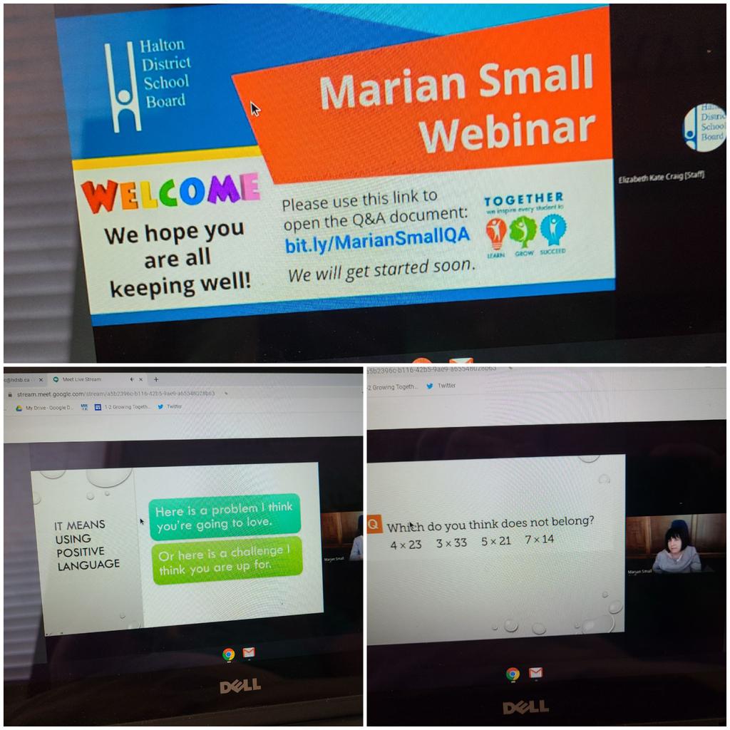 mrskennedyhdsb's tweet photo. Thank you @HaltonDSB for the opportunity to watch Marian Small and ask questions! #mathguru #fangirl #openquestions https://t.co/CzeEcMgCj1