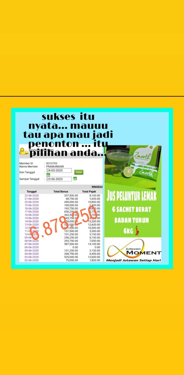 Yang mau sehat dan mau bisnis nyaa.... Di tengah pandemi Masi bisa dapat gaji harian masuk rekening Langsung... Yukss kepo bebas tanya  , hub.082324562294