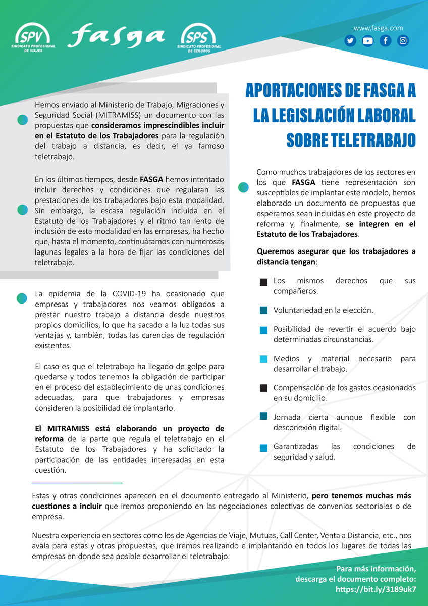 Valorian_Aragon's tweet photo. APORTACIONES DE #FASGA A LA LEGISLACIÓN LABORAL SOBRE TELETRABAJO

Más información en el siguiente documento en PDF: https://t.co/x3JThngite https://t.co/hbo4iOied6 https://t.co/zte9T2uyjj