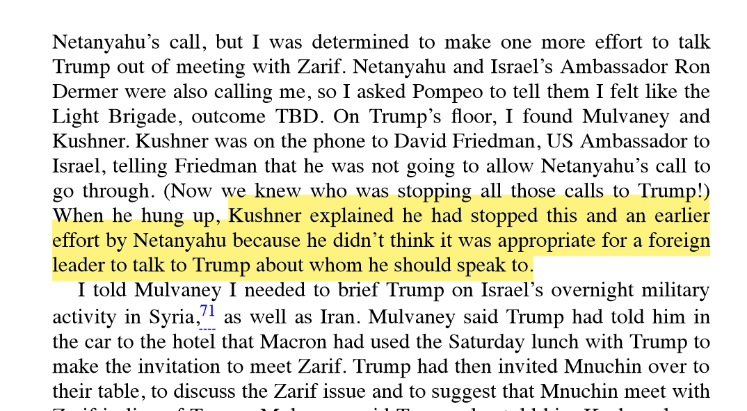 10. Jared Kushner was actually the one who was stopping Netanyahu's calls from getting through. He argued that a foreign leader shouldn't get a say in who the US presidents meets: