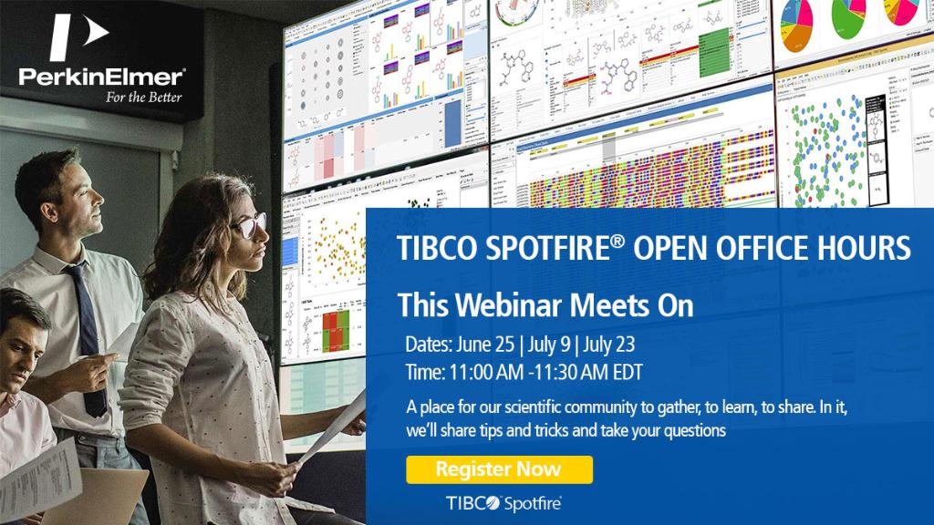 RevvitySignals's tweet photo. In this time of working differently, come join us for SPOTFIRE OPEN OFFICE HOURS, a place for our scientific community to gather, to learn, to share. Join us for 1 or more of the following sessions on 6/25, 7/9, 7/23. Register now:  https://t.co/Z2FiAZHyWm https://t.co/xTWgIOPigB