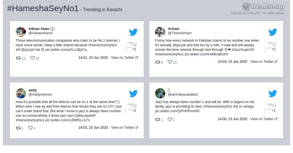 TrendsKarachi's tweet photo. #hameshaseyno1 is now trending in #Karachi

https://t.co/0vR3dV88Yg https://t.co/umDTmEYfbk