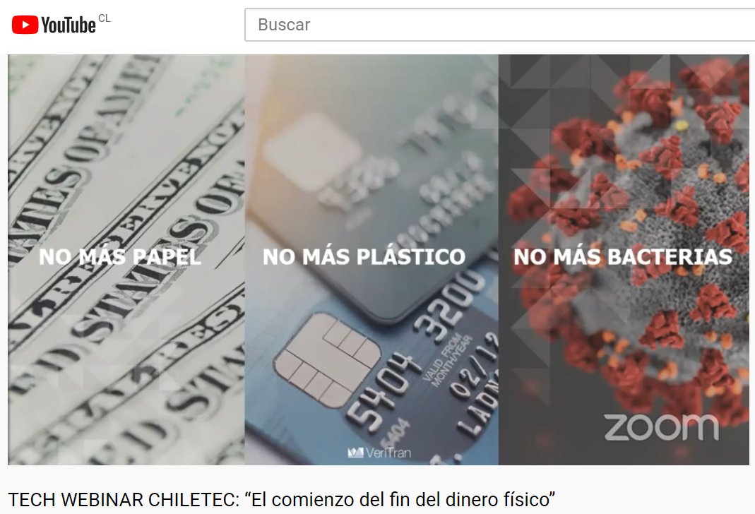 ChiletecOrg's tweet image. 🔴 AHORA #TechWebinarChiletec &quot;El comienzo del fin del dinero físico&quot; Conoce los beneficios de los pagos digitales aplicados en este tiempo de pandemia, que Marcelo Fondacaro -COO de @Veritran- expondrá a toda la #ComunidadChiletec #EnVivo por👉youtube.com/watch?v=Eotlaj…